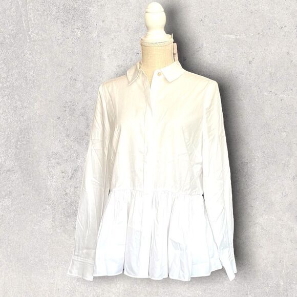 Ted Baker London | Women’s Cannan Gathered Over-sized Shirt White Size 2 - Picture 2 of 9